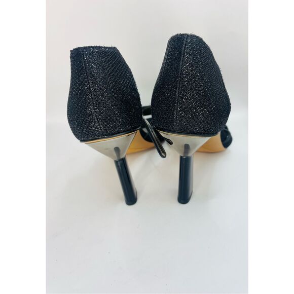 FRANCO SARTO RANIA 2 STILETTO CUT-OUT high HEELS sandals black size 10 - Picture 4 of 7